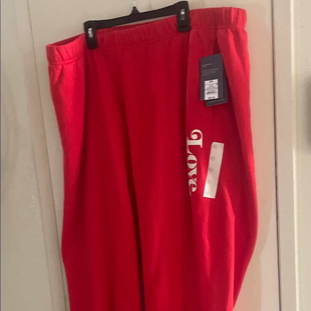 Universal Thread Red Joggers with White Script - Picture 3 of 7